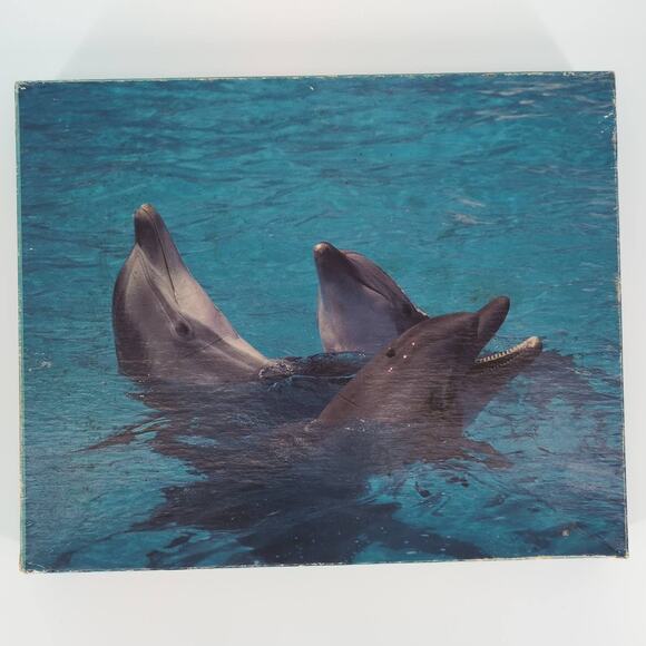 Vintage Dolphins 550 Interlocking Pieces Jigsaw Puzzle - Good Used Condition - Picture 1 of 10
